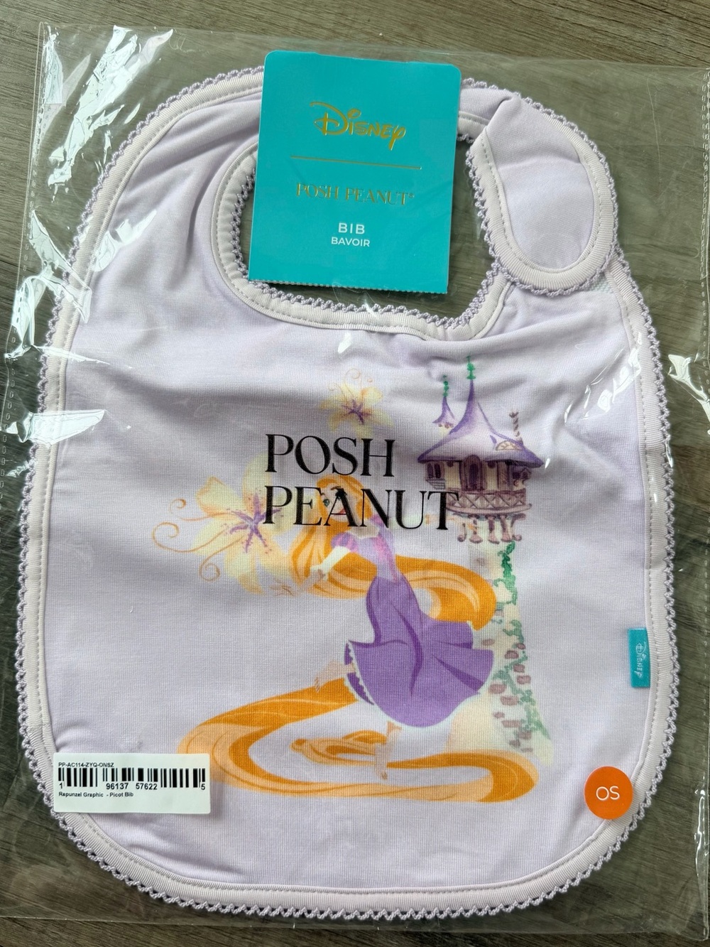Posh Peanut x Disney Rapunzel Graphic Picot Bib